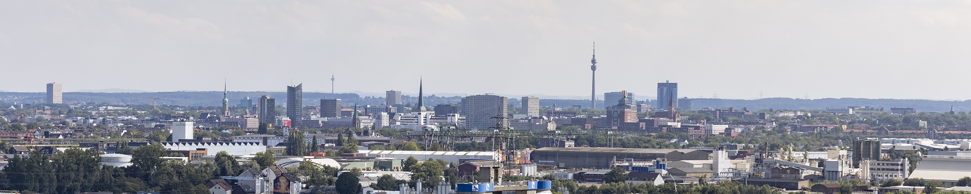 Eine Panoramaaufnahme von der Stadt Dortmund.