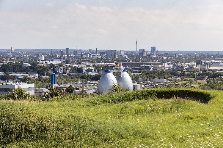 Eine Panoramaaufnahme von der Stadt Dortmund.