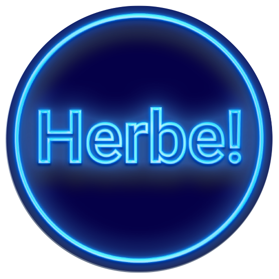 Der Button "Herbe" aus der Herbe Stadt Herber Preis Kampagne von DEW21.