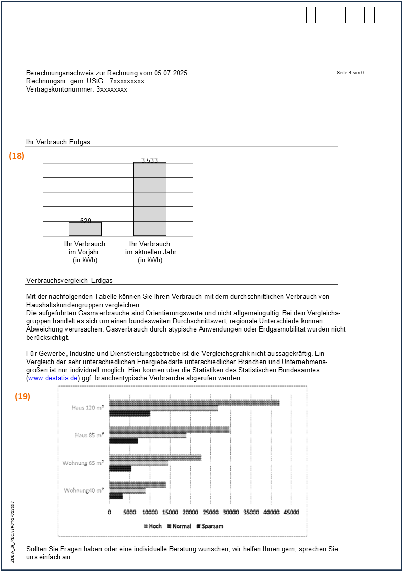 Muster einer Gasrechnung