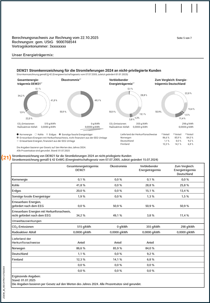Bild von einer Stromrechnung