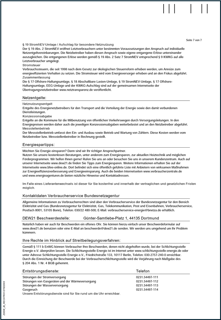 Bild von einer Stromrechnung