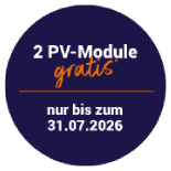 2 PV-Module gratis, nur bis zum 31.07.2026