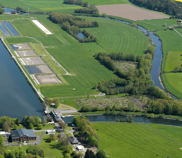 Wasseraufbereitungsgelände in Hengsen drohnenbild