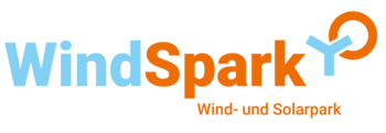 Logo mit Text 'WindSpark', darunter 'Wind- und Solarpark