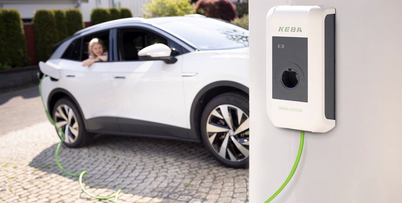 Elektroauto wird durch eine Wallbox geladen 