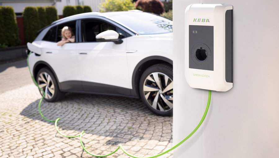 Elektroauto wird durch eine Wallbox geladen 