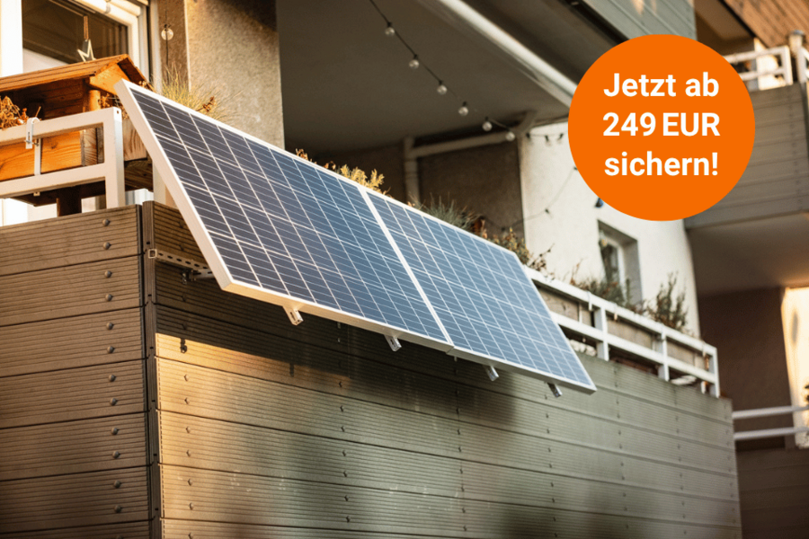 Ein Balkonkraftwerk mit 400W für 249 Euro von DEW21.