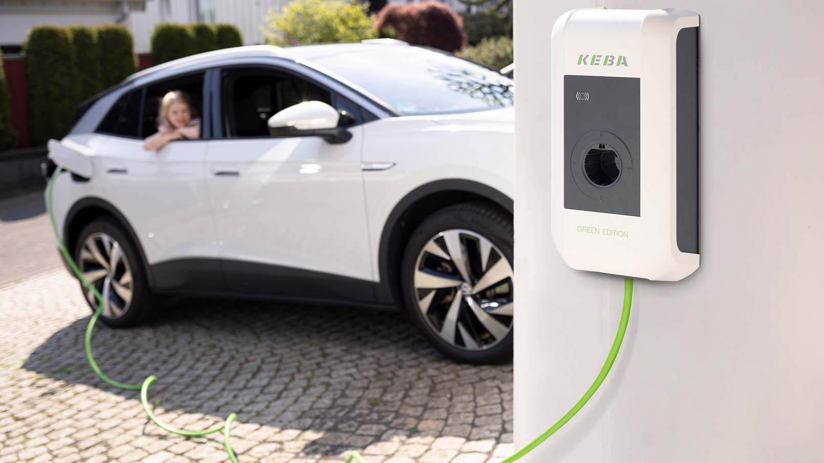 E-Auto wird über Wallbox aufgeladen 