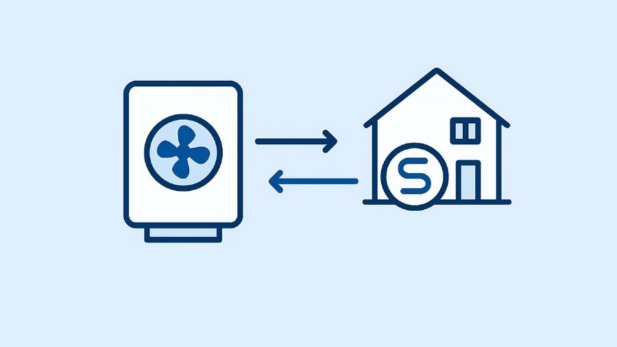 Wärmepumpe und Haus Icon 