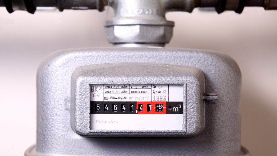 Gaszähler mit aktuellem Zählerstand