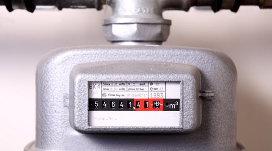 Gaszähler mit aktuellem Zählerstand