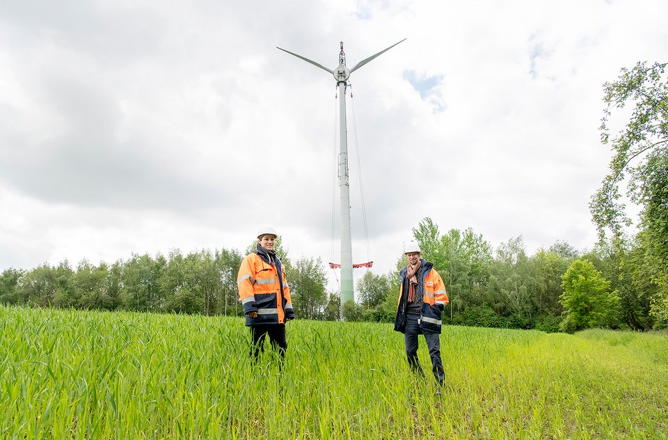 Die Windkraftanlage Airwin in Loehr.