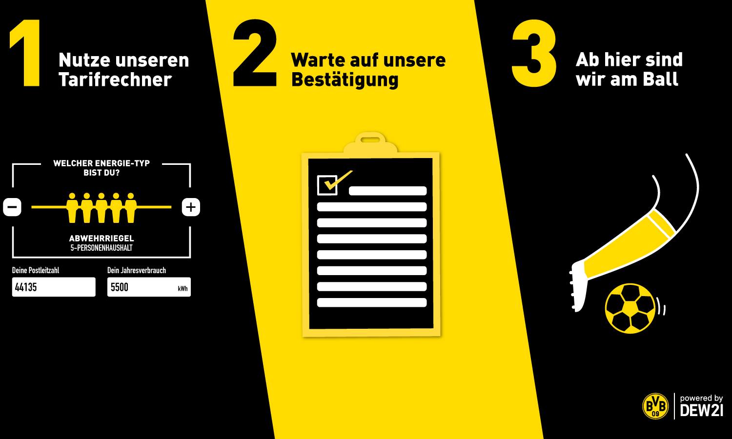 DEW21 Premium Partner BVB Borussia Dortmund Vollstrom Vollgas Strom Gas Gutschein Trikot Online Vorteil Wechselprämie