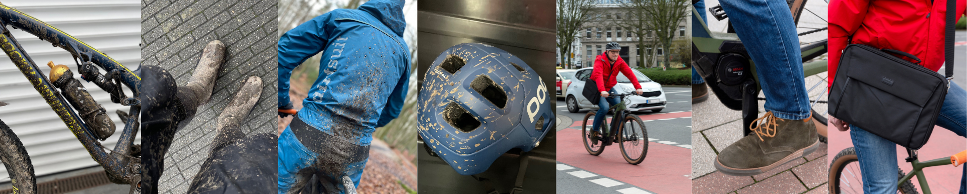 Bilder Collage aus unserem Zwei Radler - Zwei Routen Interview über Mountainbikes.